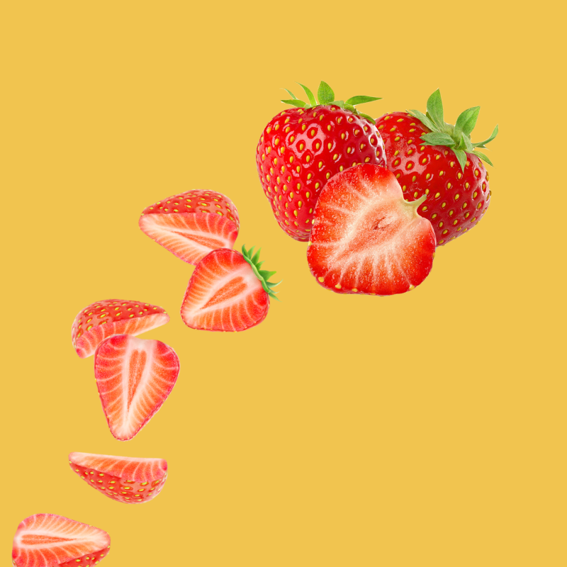 A picture of ripe strawberries representing Wild Desert Strawberry Dye-FREE Coffee Syrup. A clear, dye-free syrup made for cold brew, iced teas, and lattes