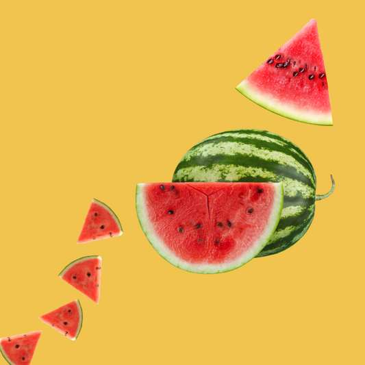 Fresh watermelon slices representing Wild Desert Dye-FREE Watermelon Coffee Syrup made with pure cane sugar and no artificial dyes.