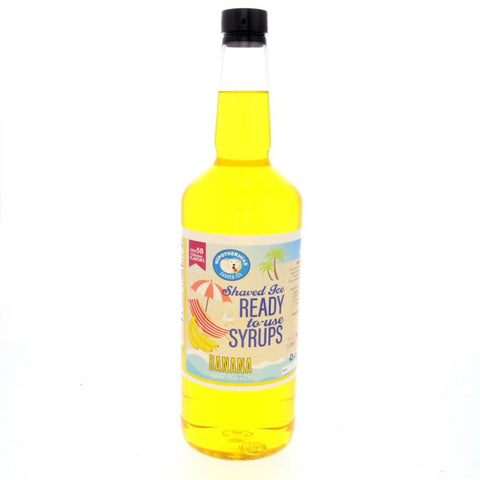 100 percent pure cane sugar banana shaved ice or snow cone syrup 32 Fl Oz.