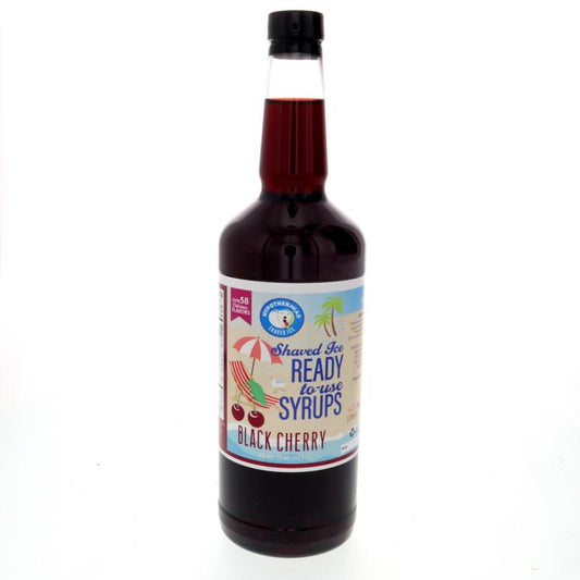 100 pure cane sugar black cherry snow cone or shaved ice syrup 32 Fl Oz.