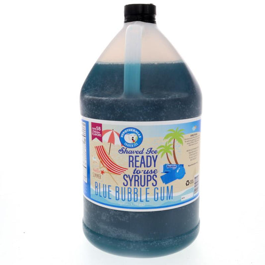 Hypothermias 100% pure cane sugar blue bubble gum snow cone or shaved ice syrup 128 Fl Oz.