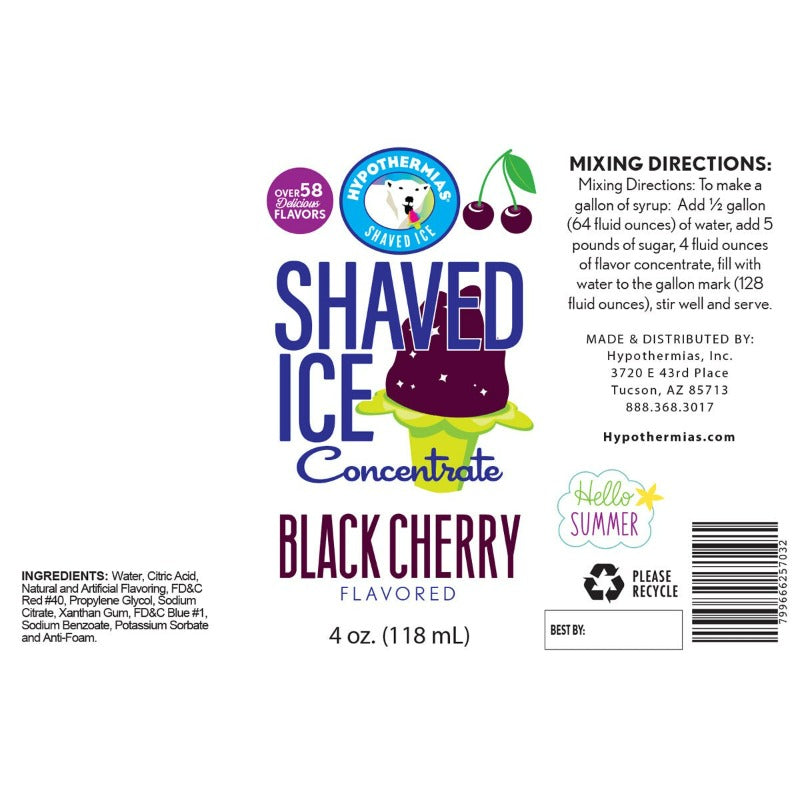Black Cherry Shaved Ice Flavor Syrup Concentrate