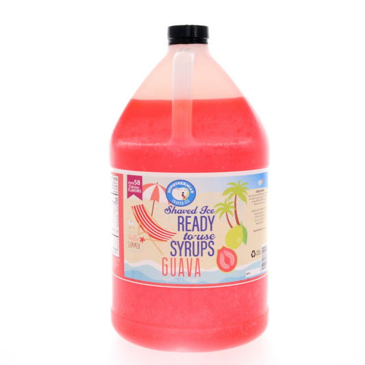 Hypothermias guava pure cane sugar snow cone or shaved ice syrup 128 Fl Oz.