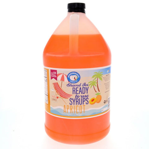 Hypothermias 100 percent pure cane sugar apricot snow cone or shaved ice syrup ready to use 128 Fl Oz.