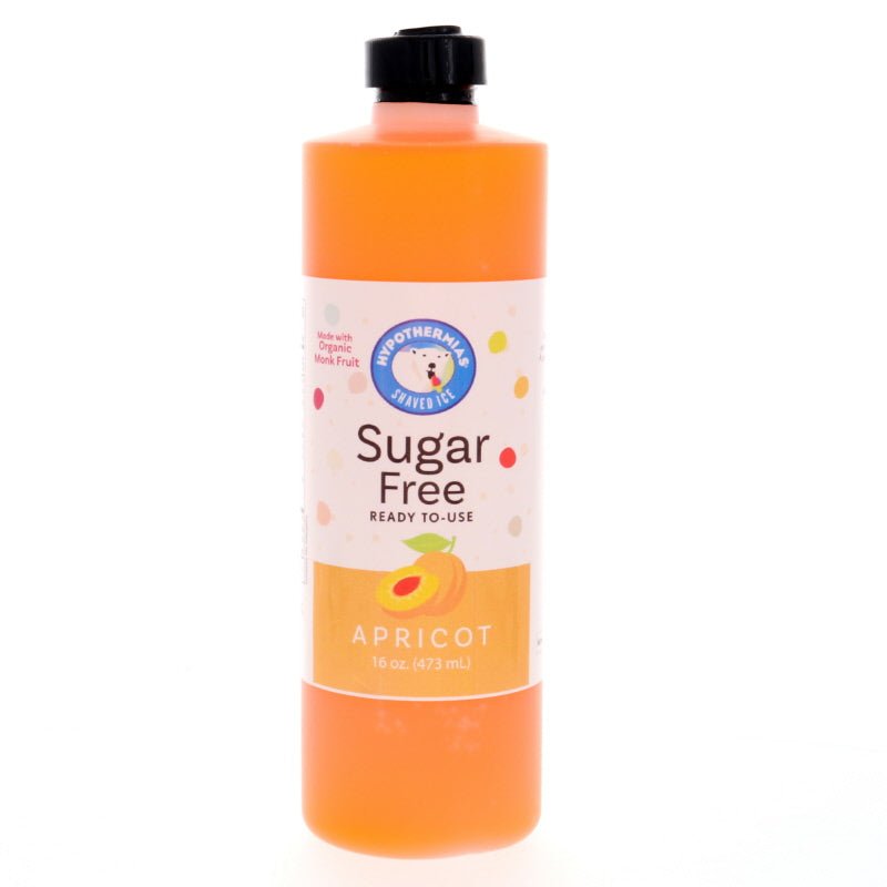 Hypothermias apricot monk fruit sweetened sugar free shaved ice or snow cone syrup 16 Fl Oz.
