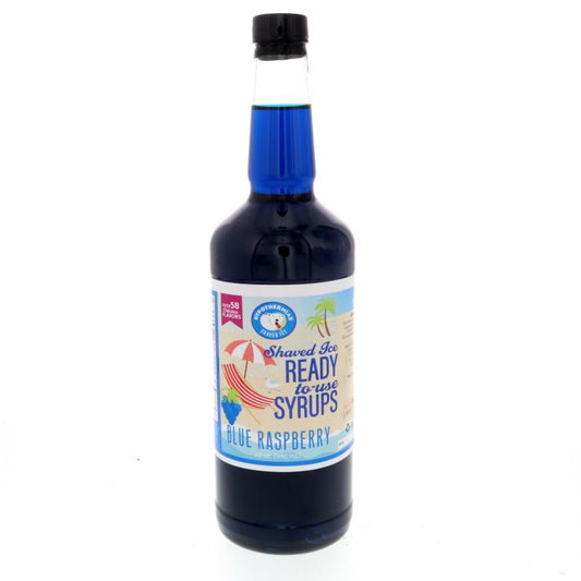 Hypothermias blue raspberry pure cane sugar shaved ice or snow cone syrup 32 Fl Oz.