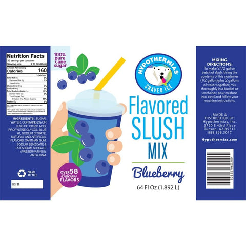 Hypothermias Nutritional Facts for Blueberry Slush MIx