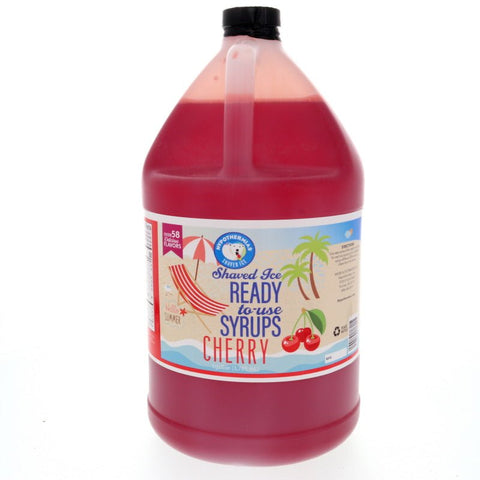 Hypothermias cherry pure cane sugar snow cone or shaved ice syrup 128 Fl Oz.