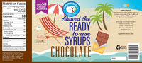Chocolate 100% Pure Cane Sugar Ready to Use Snow Cone or Shaved Ice Syrup
