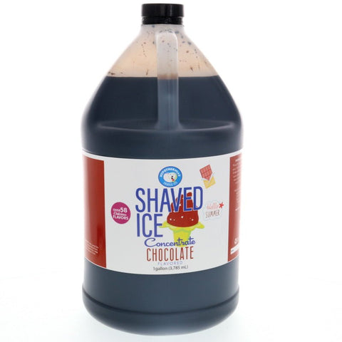 Hypothermias chocolate shaved ice or snow cone flavor syrup concentrate 128 Fl Oz.