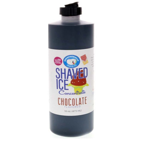 Hypothermias chocolate shaved ice or snow cone flavor syrup concentrate 16 Fl Oz.