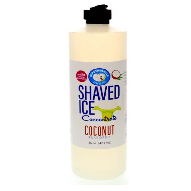 Hypothermias coconut shaved ice or snow flavor syrup concentrate 16 Fl Oz.