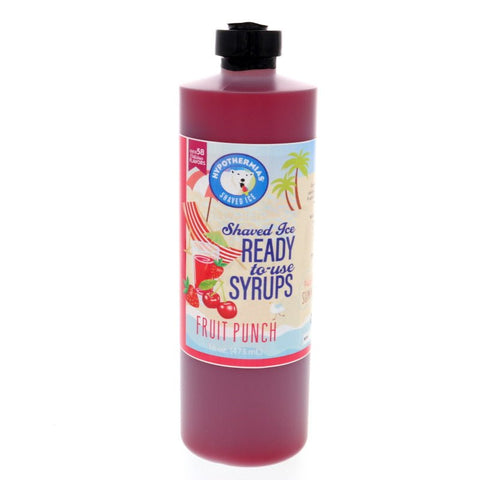 Hypothermias fruit punch pure cane sugar snow cone or shaved ice syrup 16 Fl Oz.