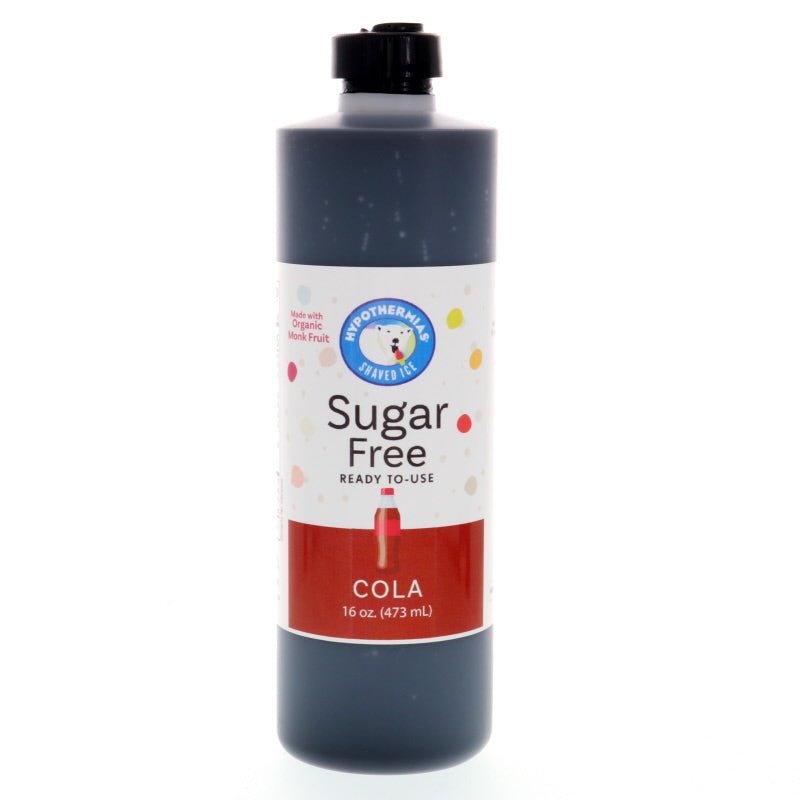 Hypothermias sugar free cola snow cone syrup made with organic monk fruit.