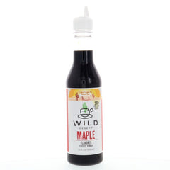Wild Desert 100 pure cane sugar maple coffee syrup in 12 Fl Oz bottle.