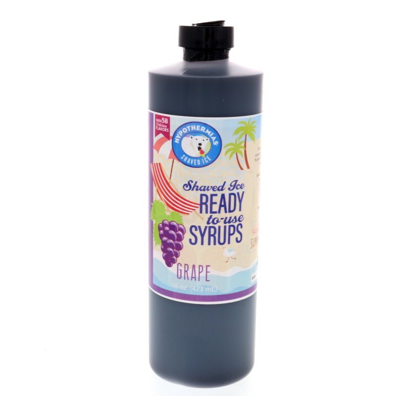 Hypothermias grape pure cane sugar snow cone or shaved ice syrup 16 Fl Oz.