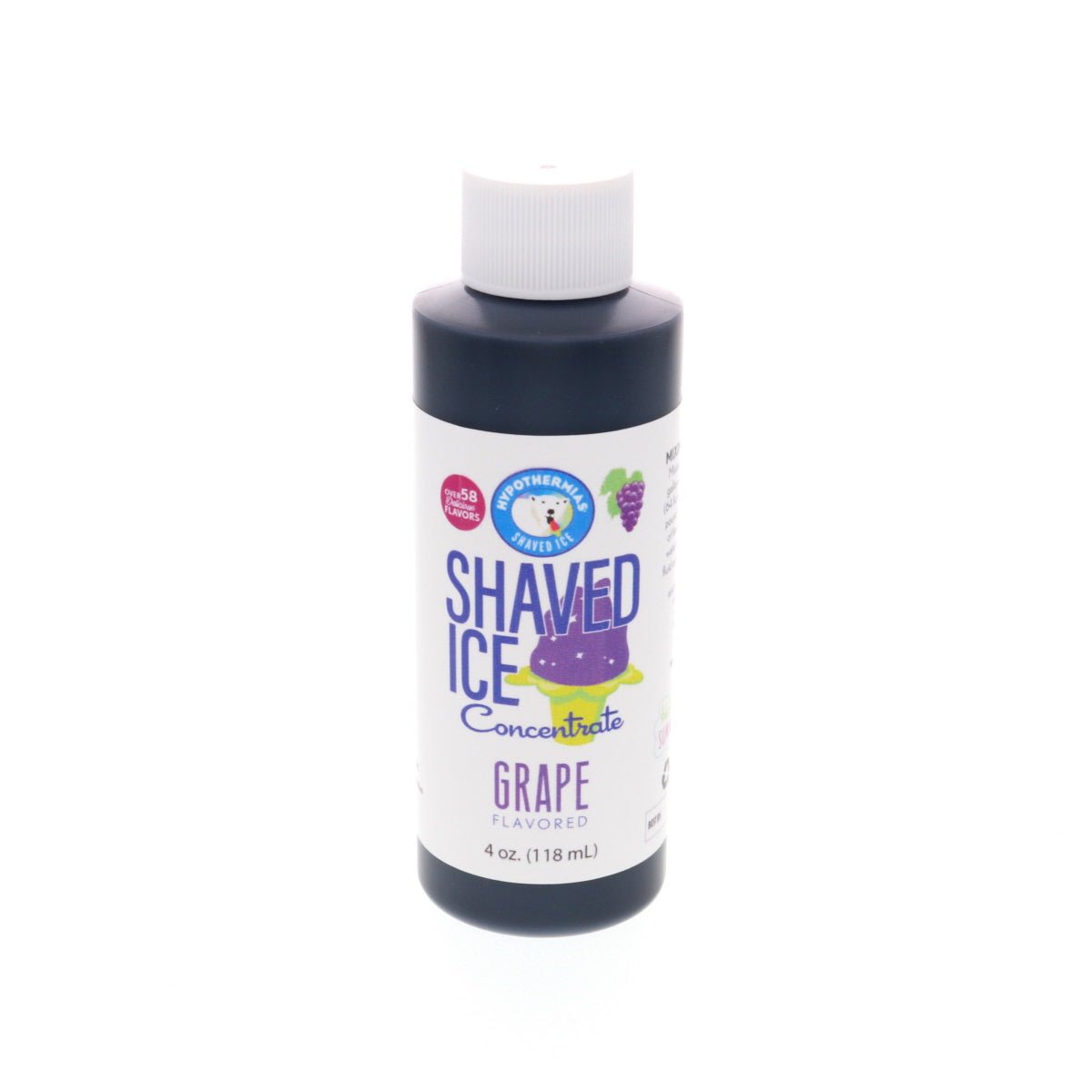 Hypothermias grape shaved ice or snow cone flavor syrup concentrate 4 Fl Oz.