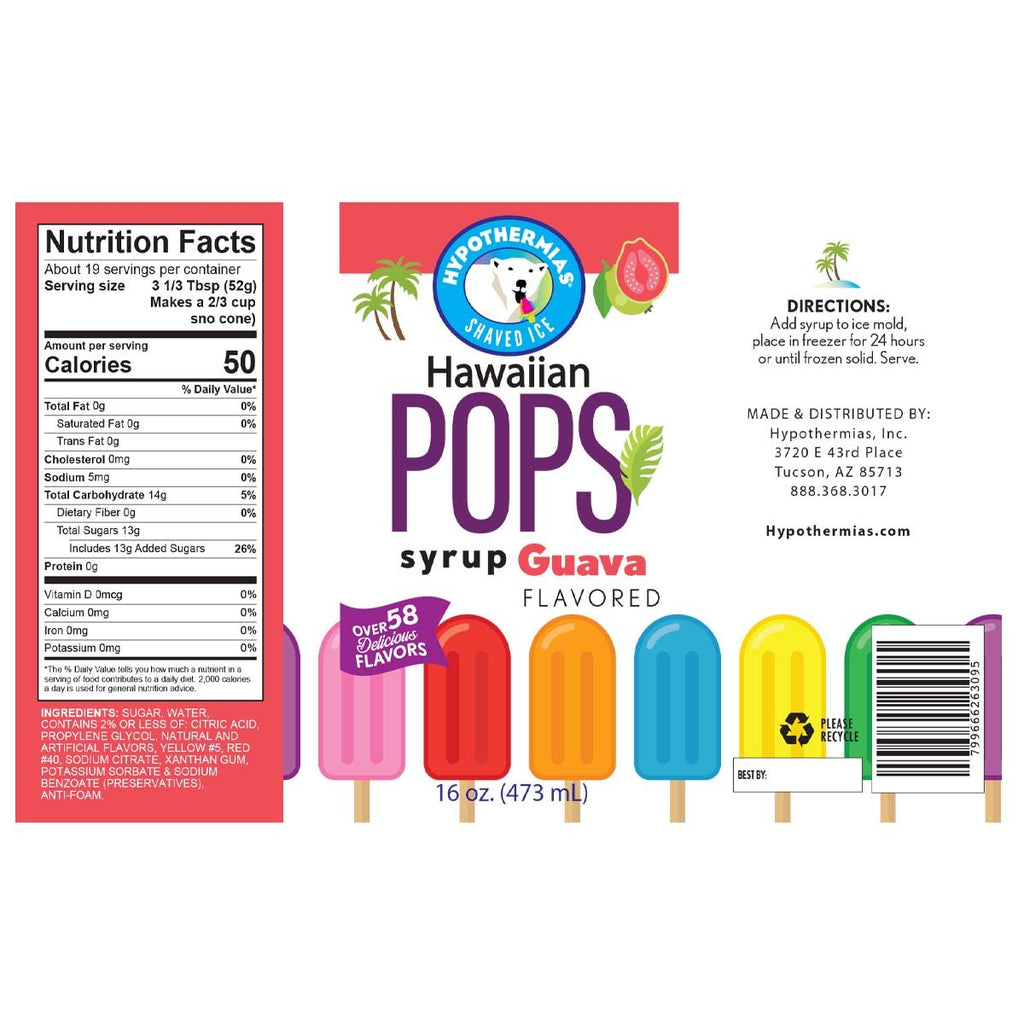 ReadyToUse Guava Hawaiian PopPopcicle Syrup