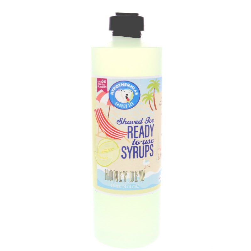 Hypothermias honey dew snow cone or shaved ice syrup pure cane sugar 16 Fl Oz.