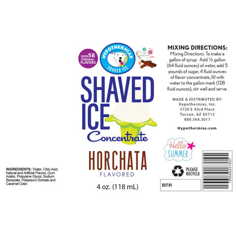 Horchata Flavor Concentrate - Hypothermias.com