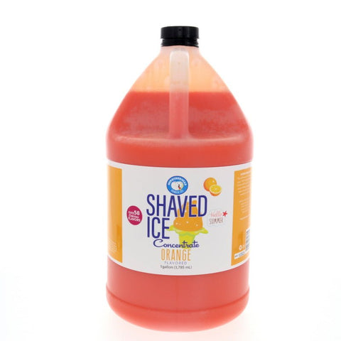 Hypothermias orange shaved ice or snow cone flavor syrup concentrate 128 Fl Oz.