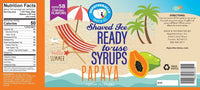Papaya 100% Pure Cane Sugar Ready to Use Snow Cone or Shaved Ice Syrup
