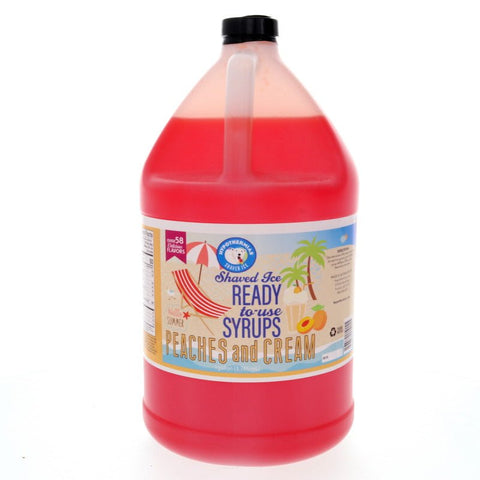 Hypothermias peaches and cream pure cane sugar snow cone or shaved ice syrup 128 Fl Oz.