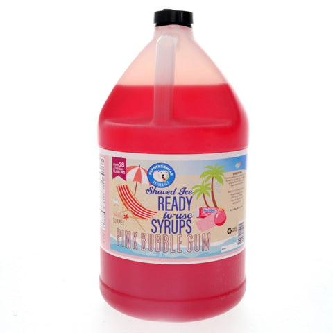 Hypothermias pink bubble gum pure cane sugar snow cone or shaved ice syrup 128 Fl Oz.