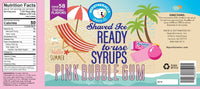 Pink Bubble Gum 100% Pure Cane Sugar Ready to Use Snow Cone or Shaved Ice Syrup