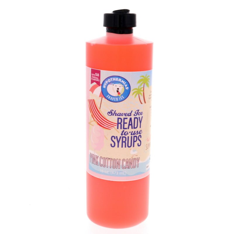 Hypothermias pink cotton candy pure cane sugar snow cone or shaved ice syrup 16 Fl Oz.