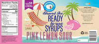 Pink Lemon Sour 100% Pure Cane Sugar Ready to Use Snow Cone or Shaved Ice Syrup