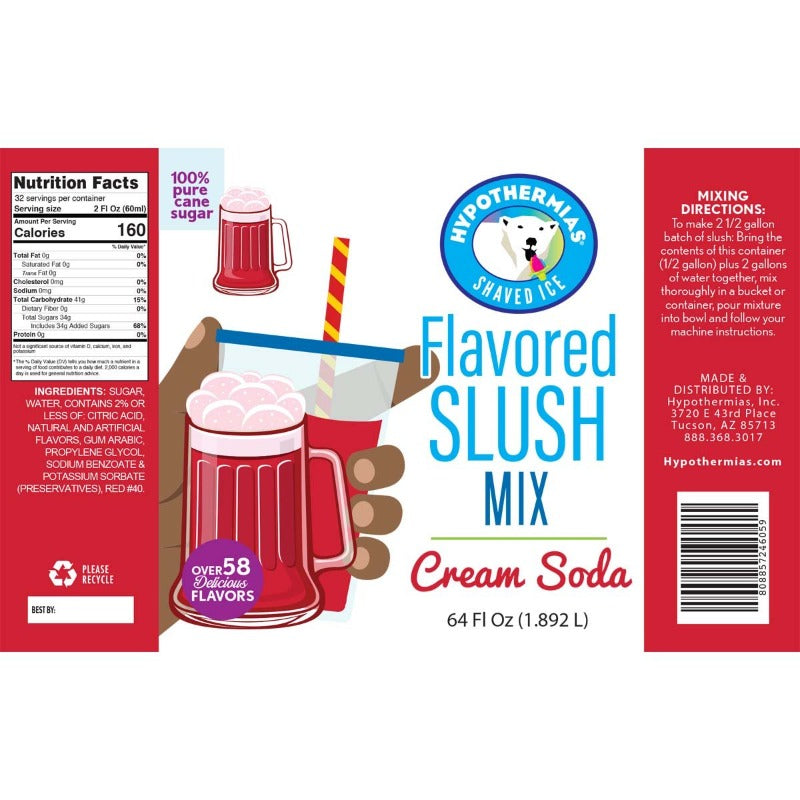 Red Cream Soda Slush Concentrate - Hypothermias.com