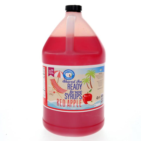 Hypothermias red apple pure cane sugar snow cone or shaved ice syrup 128 Fl Oz.