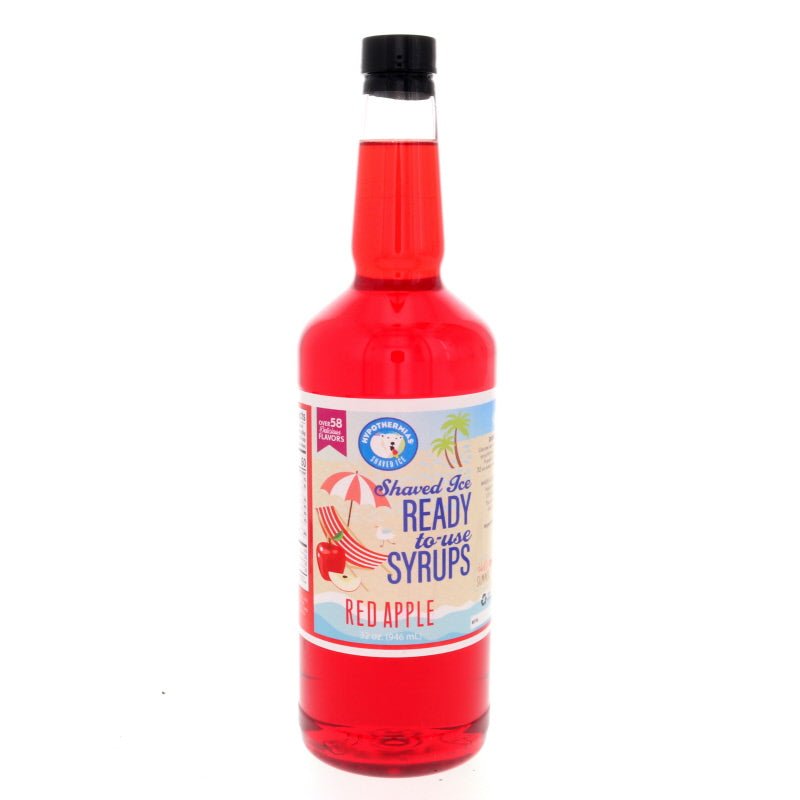 Hypothermias red apple pure cane sugar snow cone or shaved ice syrup 32 Fl Oz.
