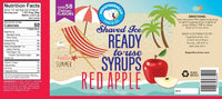 Red Apple 100% Pure Cane Sugar Ready to Use Snow Cone or Shaved Ice Syrup
