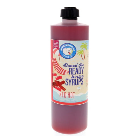 Hypothermias red hot pure cane sugar snow cone or shaved ice syrup 16 Fl Oz