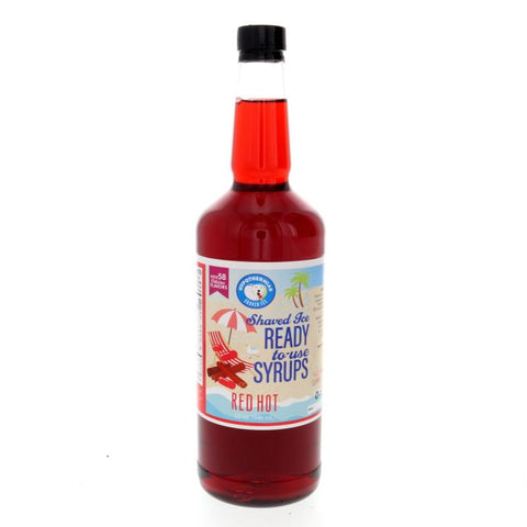 Hypothermias red hot pure cane sugar snow cone or shaved ice syrup 32 Fl Oz.