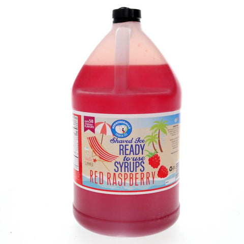 Hypothermias red raspberry pure cane sugar snow cone or shaved ice syrup 128 Fl Oz.