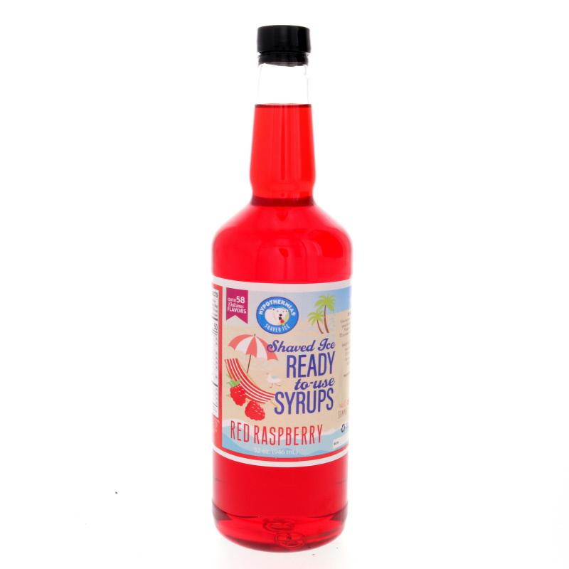 Hypothermias red raspberry pure cane sugar snow cone or shaved ice syrup 32 Fl Oz.
