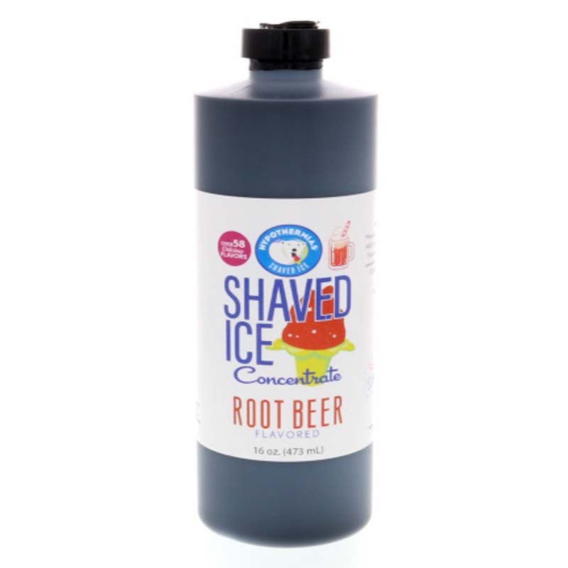 Hypothermias root beer shaved ice or snow cone flavor syrup concentrate 16 Fl Oz.
