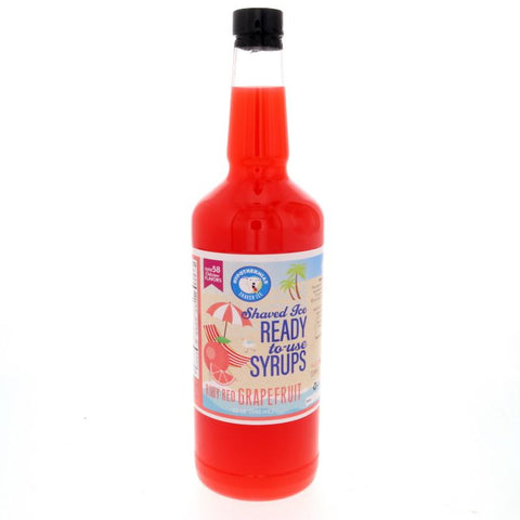 Hypothermias ruby red grapefruit pure cane sugar snow cone syrup and shaved ice 32 Fl Oz.