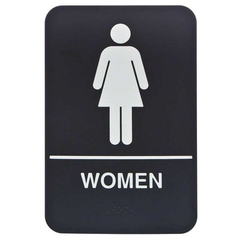 Sign-Woman's Restroom with Braille - Hypothermias.com