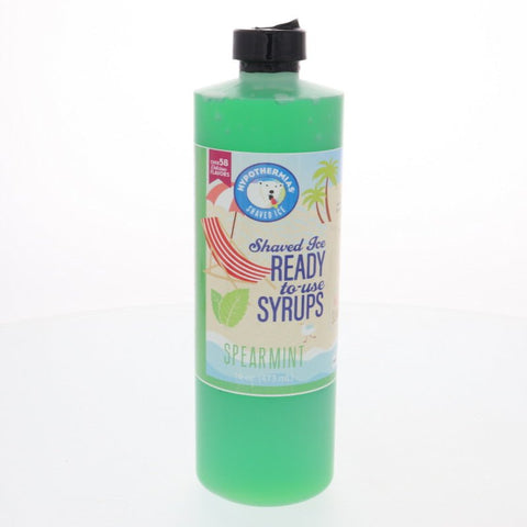 Hypothermias spearmint pure cane sugar snow cone or shaved ice syrup 16 Fl Oz.