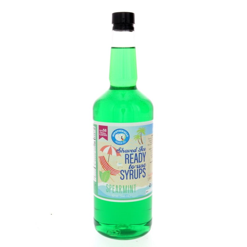 Hypothermias spearmint pure cane sugar snow cone or shaved ice syrup 32 Fl Oz.