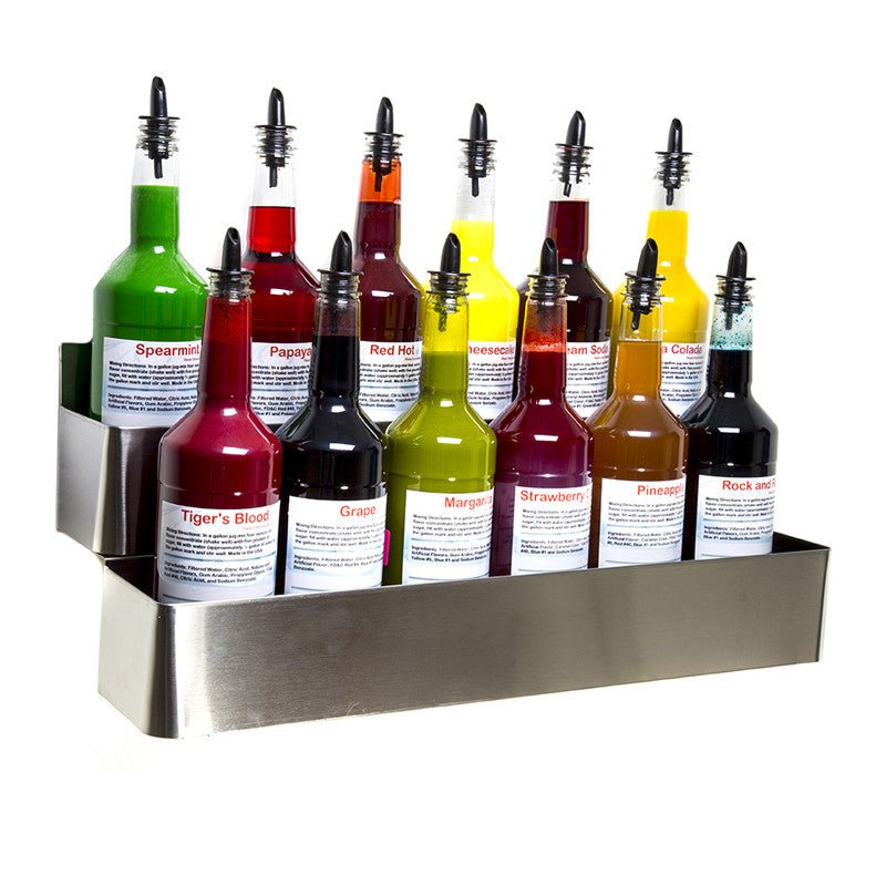 Stainless Steel Bottle Rack (Wall Mount) 22 Inch Double Hold - Hypothermias.com