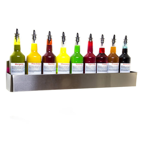 Stainless Steel Bottle Rack (Wall Mount) 32 Inch Single Hold - Hypothermias.com