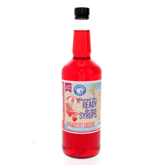 Hypothermias strawberry daiquiri pure cane sugar snow cone or shaved ice syrup 32 Fl Oz.