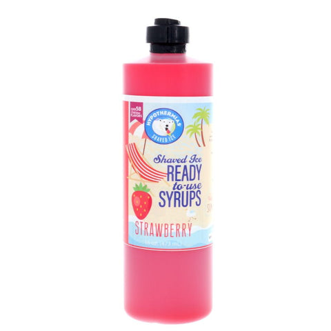 Hypothermias strawberry pure cane sugar snow cone or shaved ice syrup 16 Fl Oz.