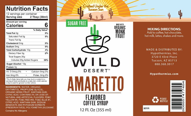 Sugar Free Amaretto Coffee Syrup - Hypothermias.com