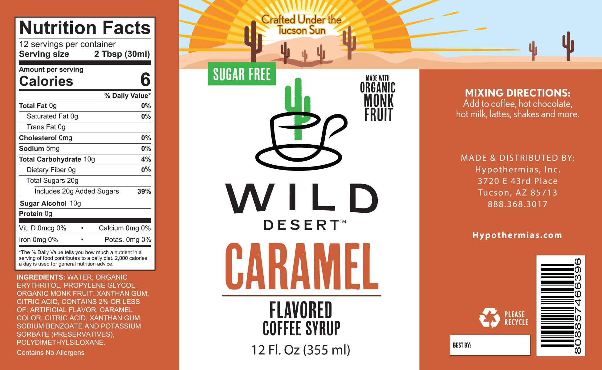 Sugar Free Caramel Coffee Syrup - Hypothermias.com